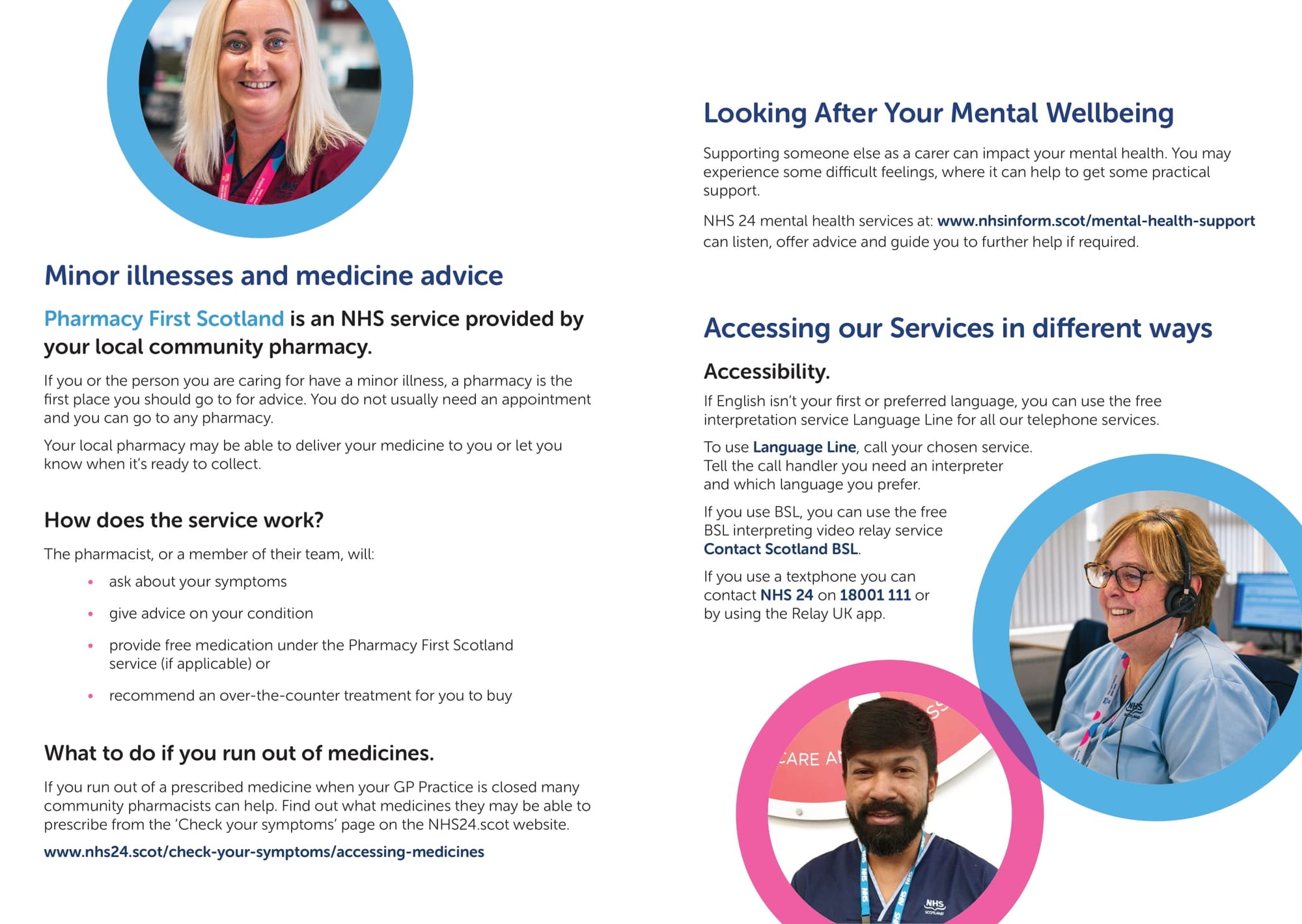 NHS 24. Caring For Someone Leaflet.
