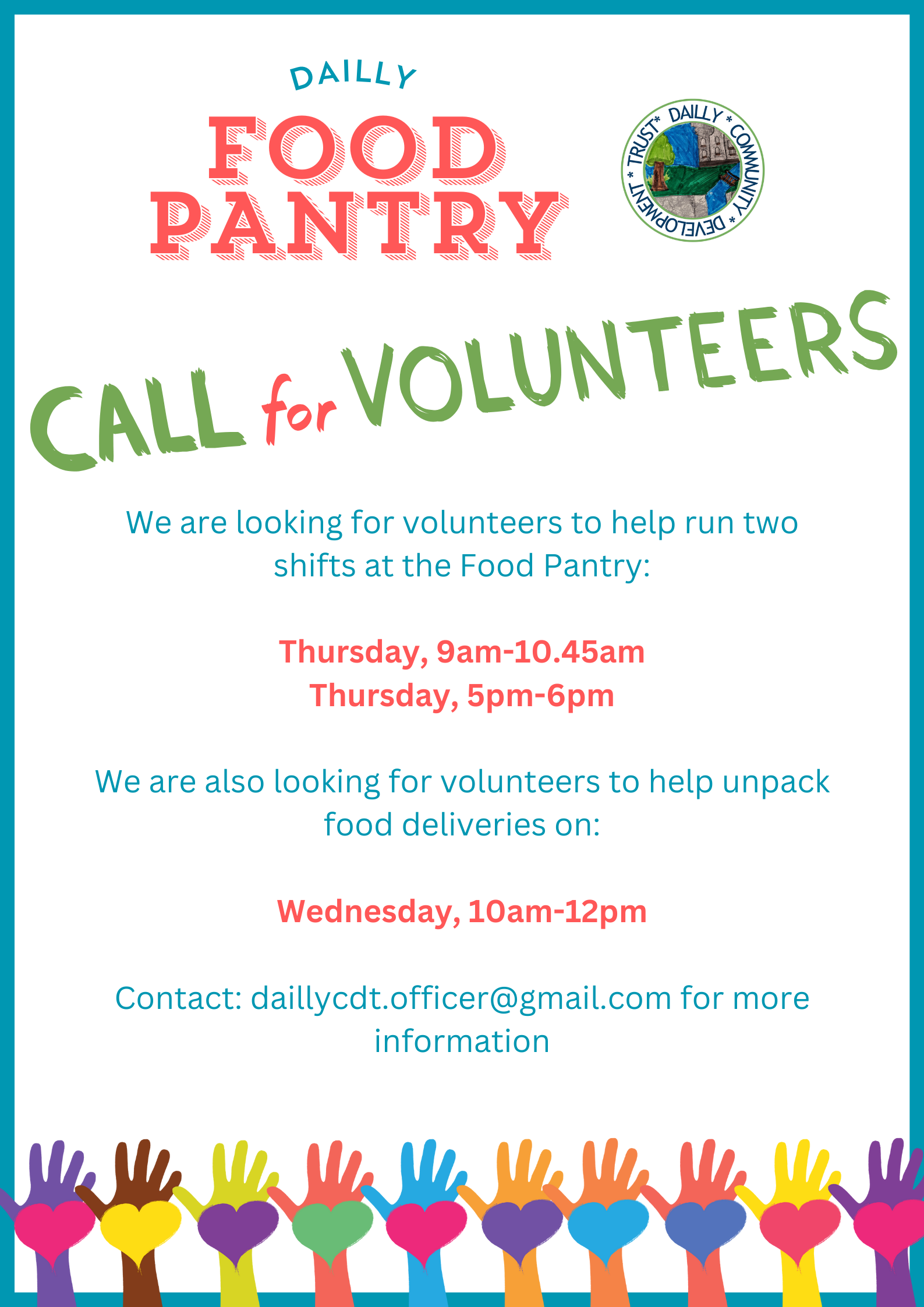 Dailly Food Pantry Call For Volunteers