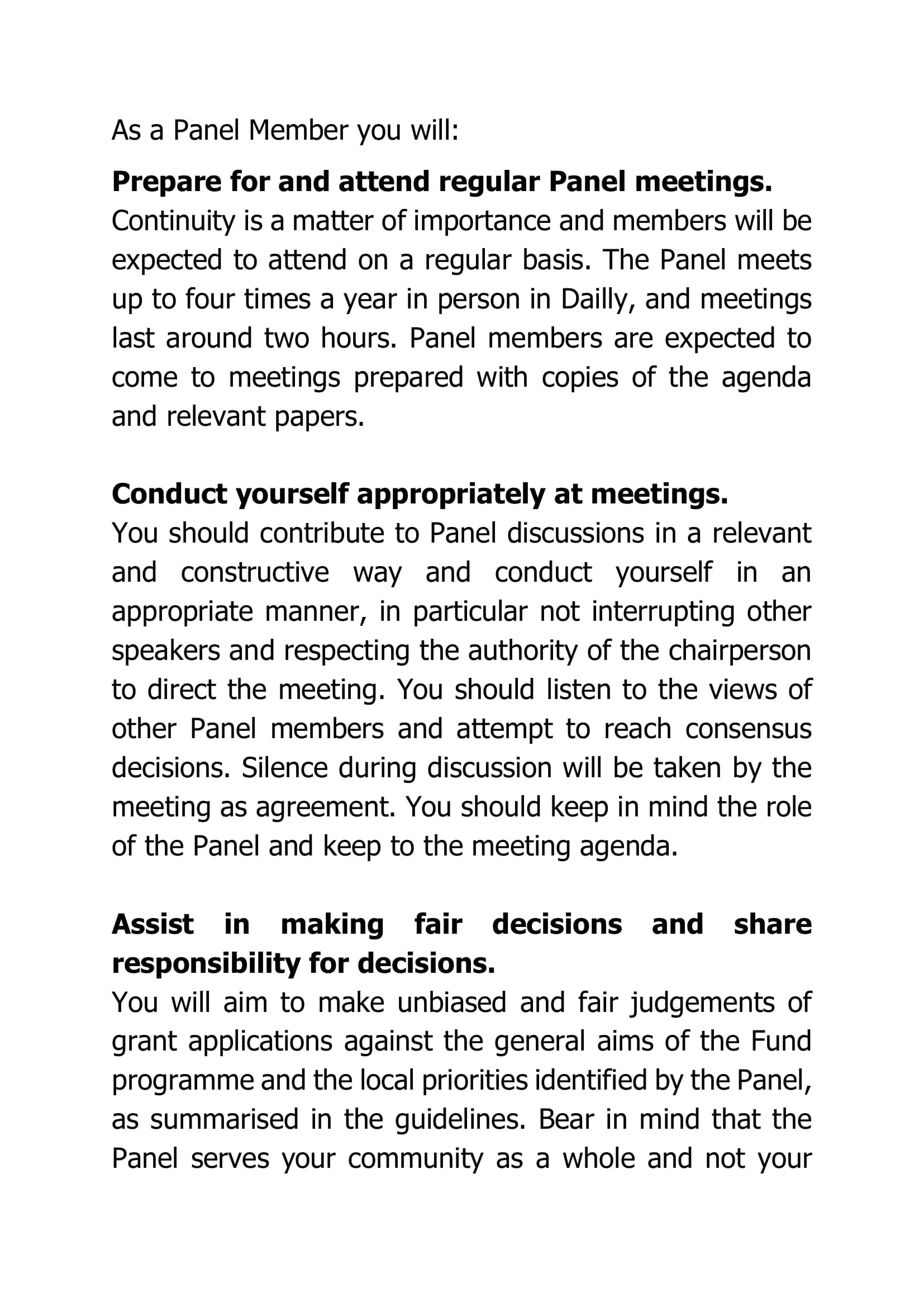 Hadyard Hill Community Fund (Dailly) About Being A Panel Member 2 of 3