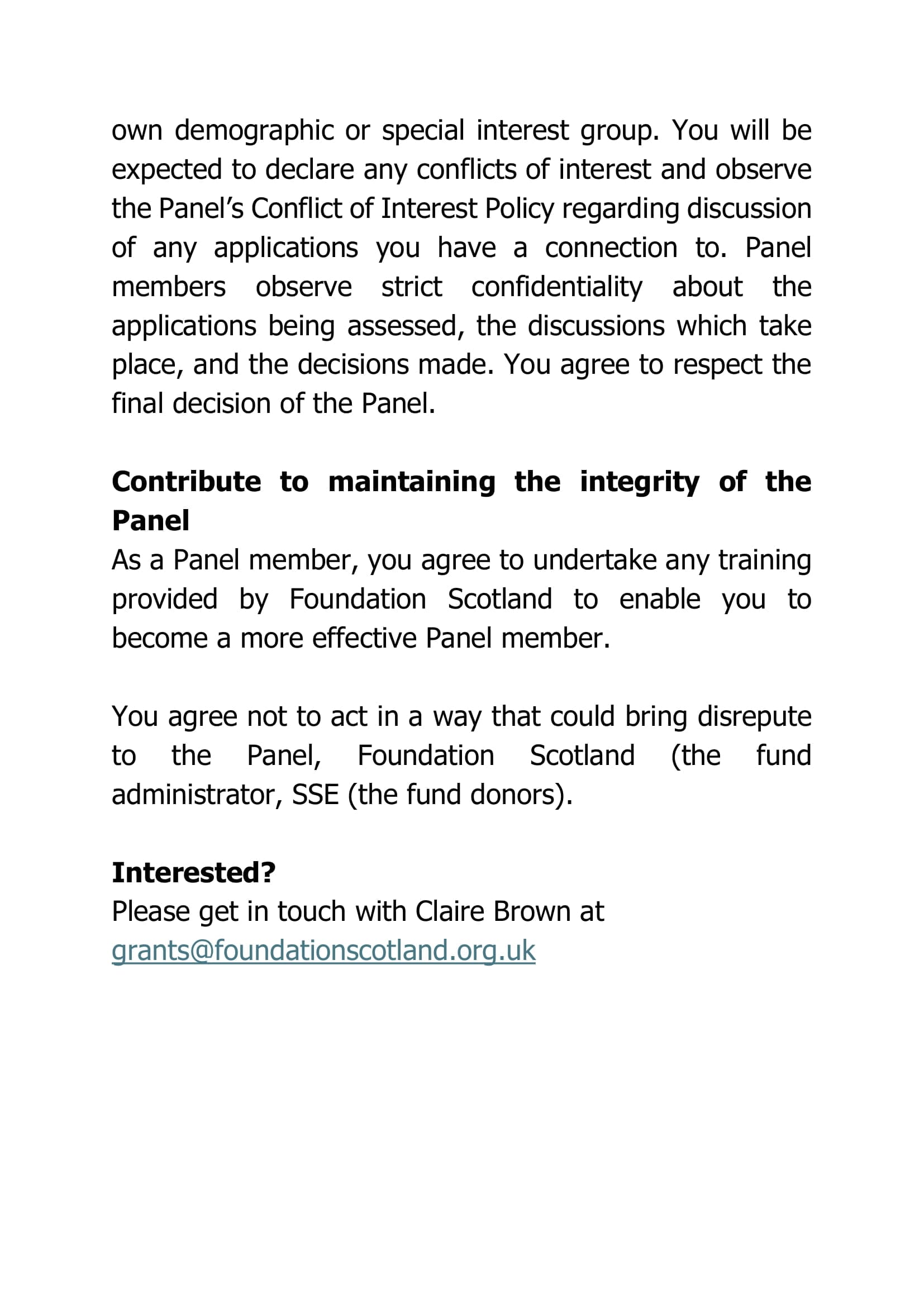 Hadyard Hill Community Fund (Dailly) About Being A Panel Member 3 of 3