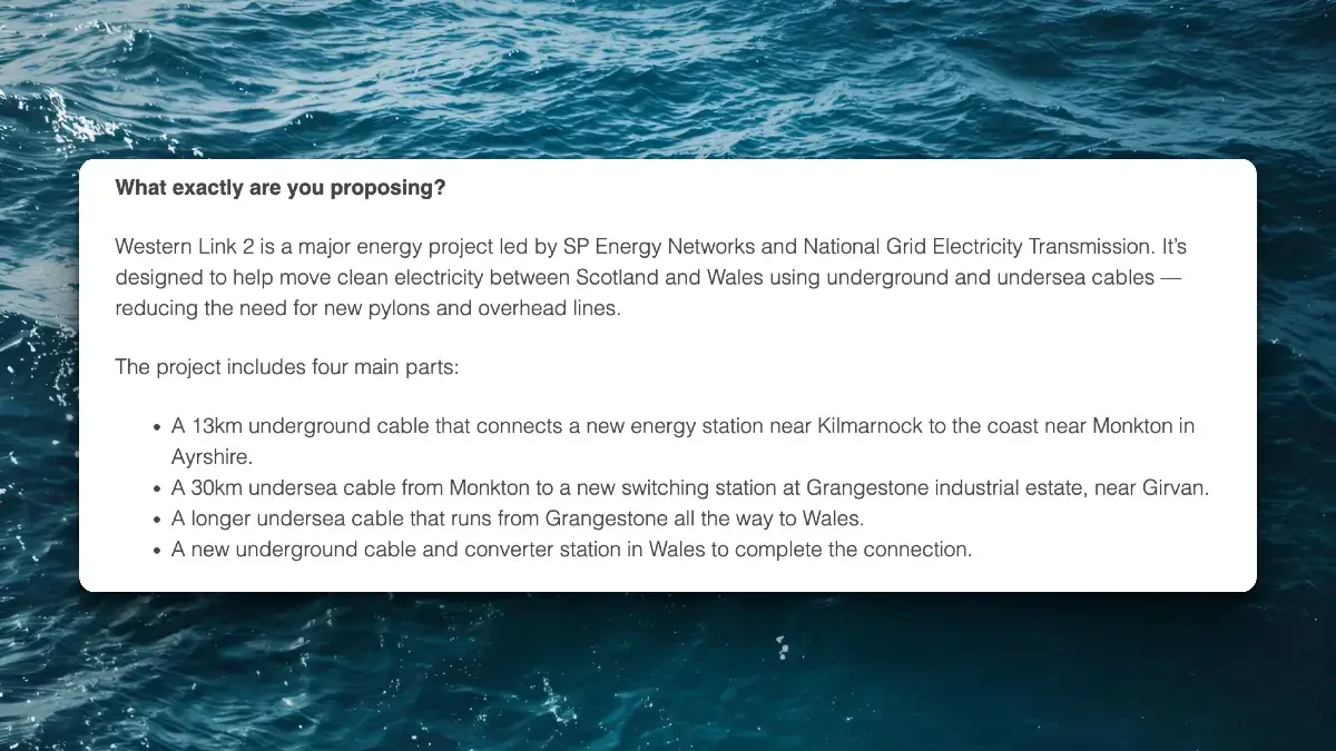 Western Link 2 project proposal details.
