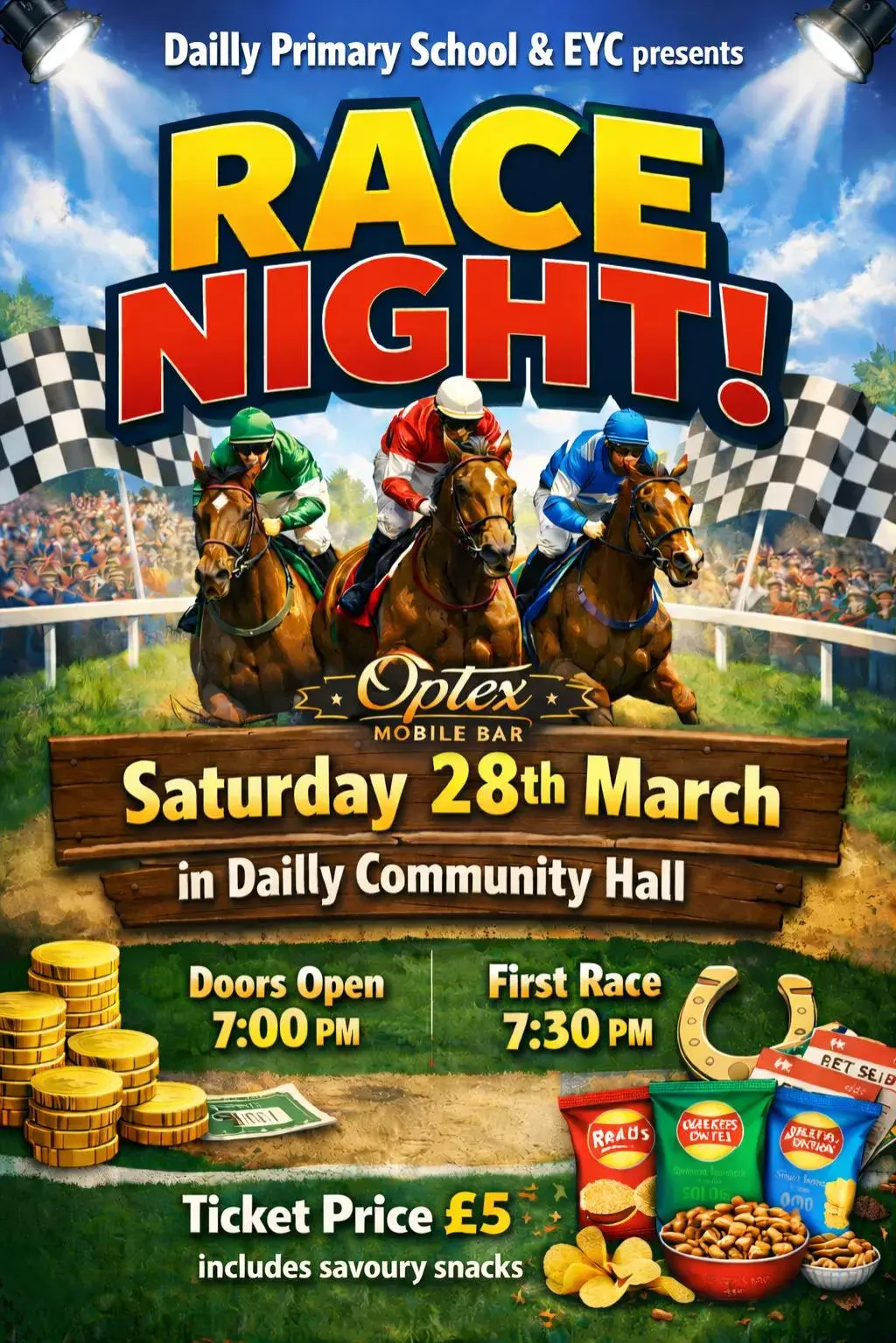 Dailly Race Night Flyer. 