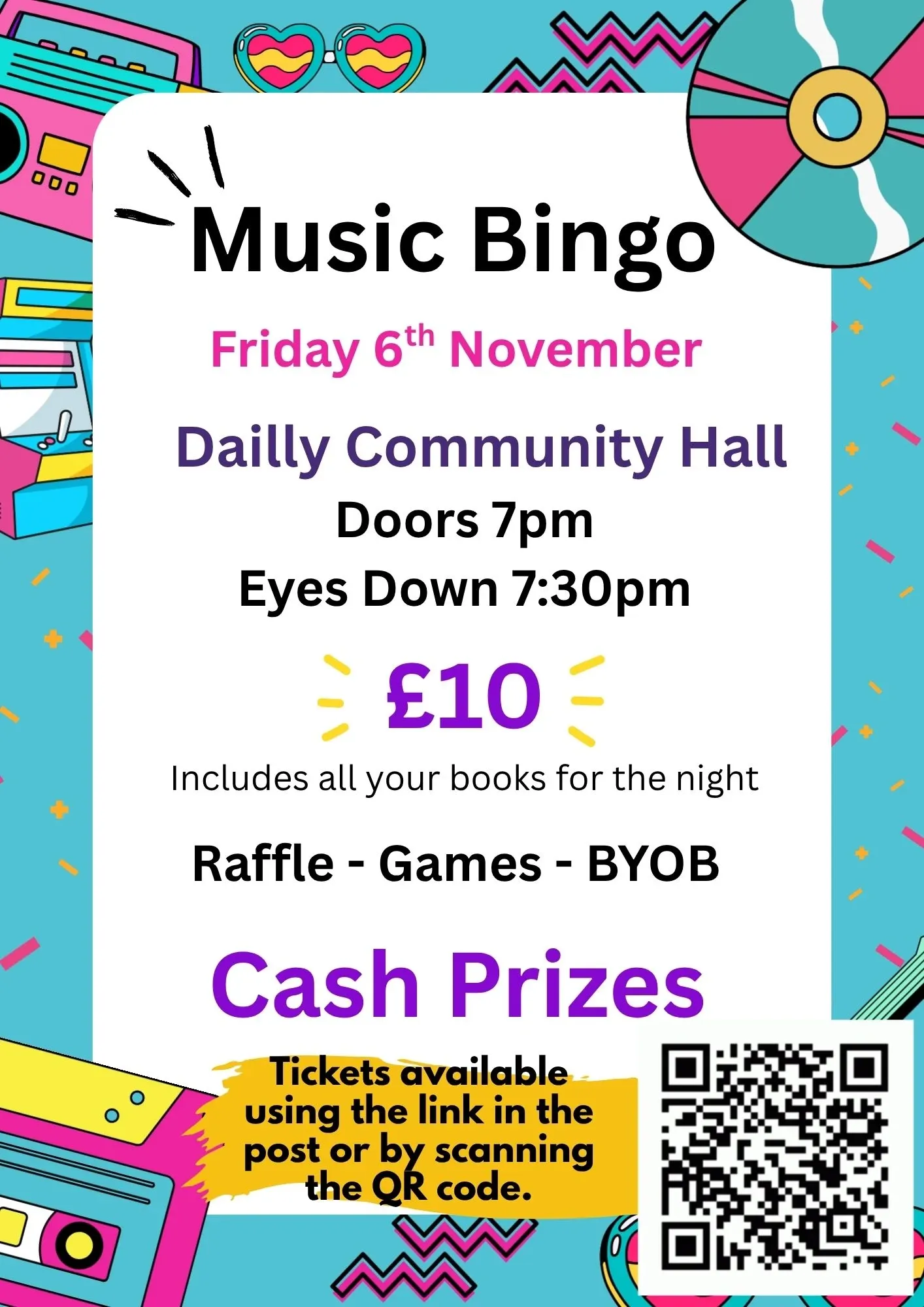 Music Bingo creative for Fr 6th November 2026.
