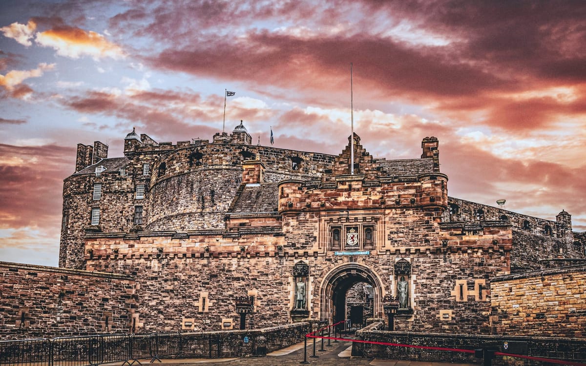 Edinburgh Castle at sunset.