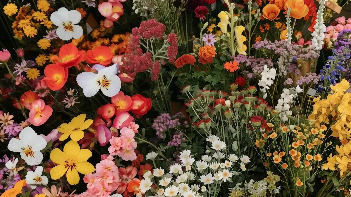 Vibrant array of flowers.