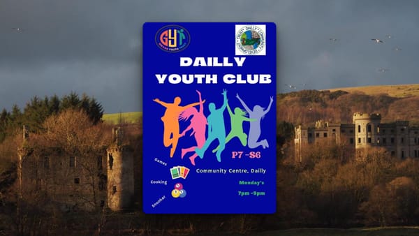 Flyer promoting Dailly Youth Club. 