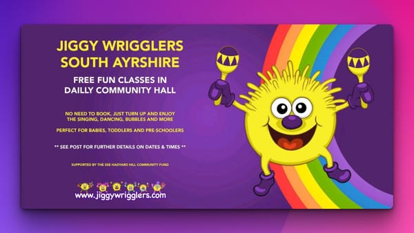 Jiggy Wriggers South Ayrshire Free Fun Classes in Dailly Community Hall Flyer