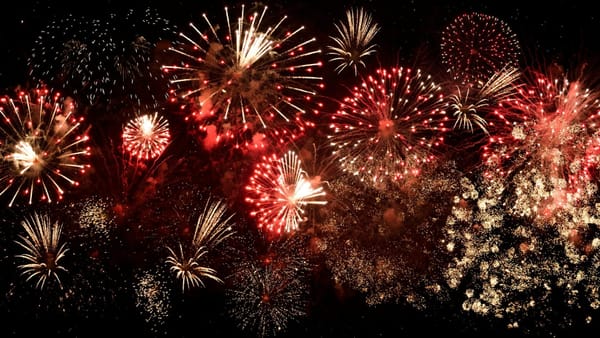 Red and gold fireworks.