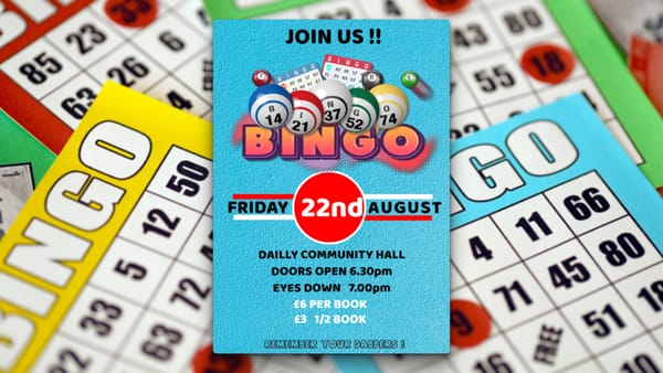 Cash Bingo Night at Dailly Community Hall 22nd August