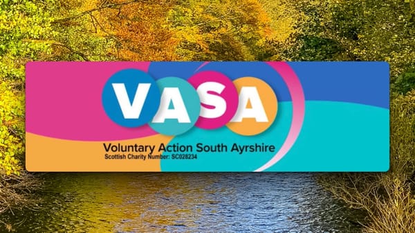 Vasa Newsletter logo with River Girvan backdrop.