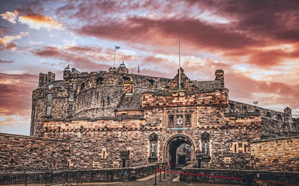Edinburgh Castle at sunset.