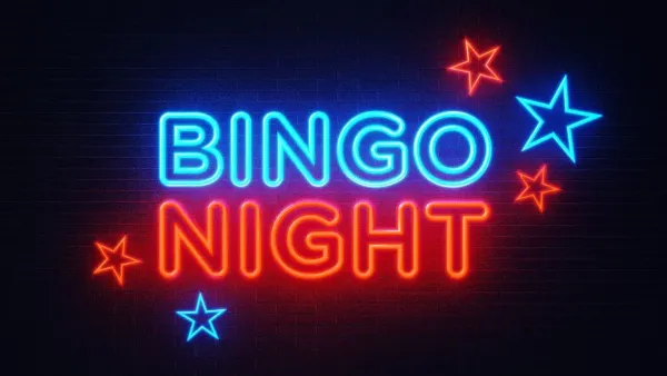 Bingo Night announcement banner.